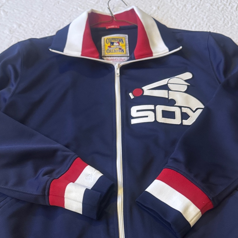 Mitchell & Ness Navy and Red Jacket